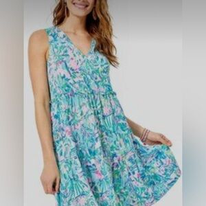 Lily Pulitzer blue tropical print. Size XXL. EUC.